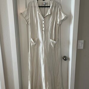 Free People Cream Jumpsuit